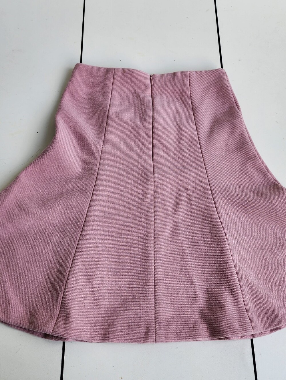 Ann Taylor Dusty Pink Fit Flare A-Line Stretch Skirt Rayon Blend Zip Back Sz 00P